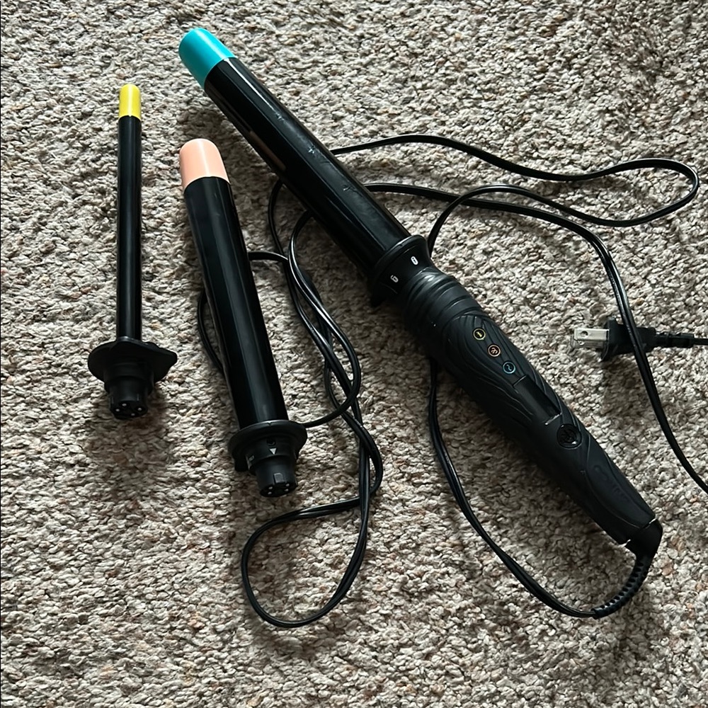 Black Curling Wand Set with Detachable Tips